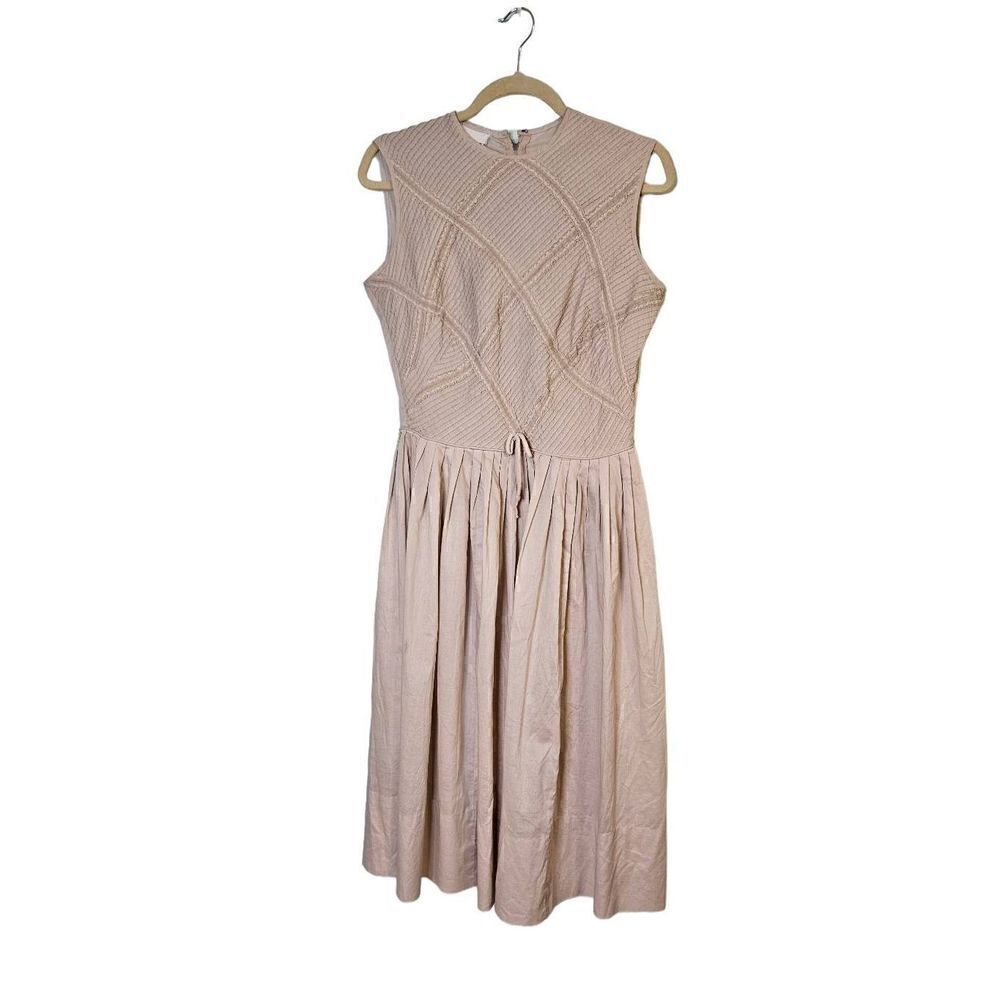 Vintage Tori Todd beige, sleeveless dress. Size M.